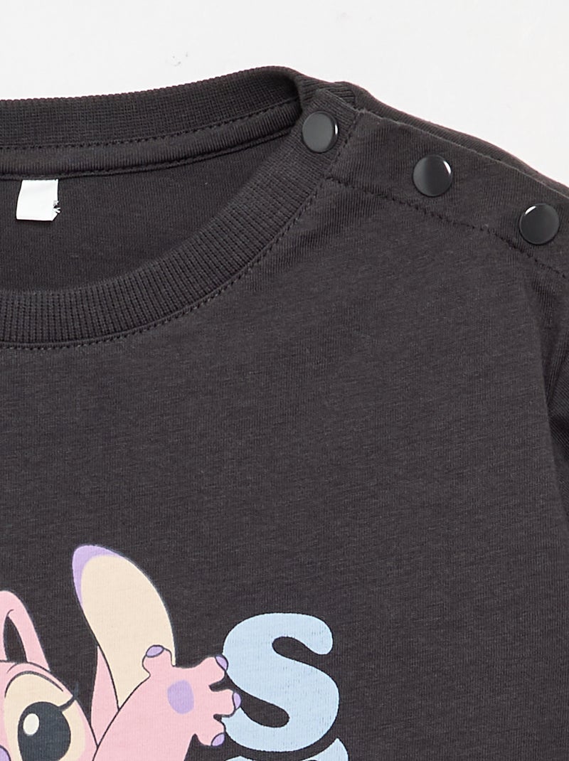 Tee-shirt 'Stitch' - collection facile à enfiler Noir - Kiabi