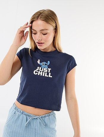 Tee-shirt 'Stitch' cropped 'Disney'