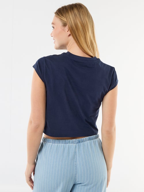 Tee-shirt 'Stitch' cropped 'Disney' - Kiabi