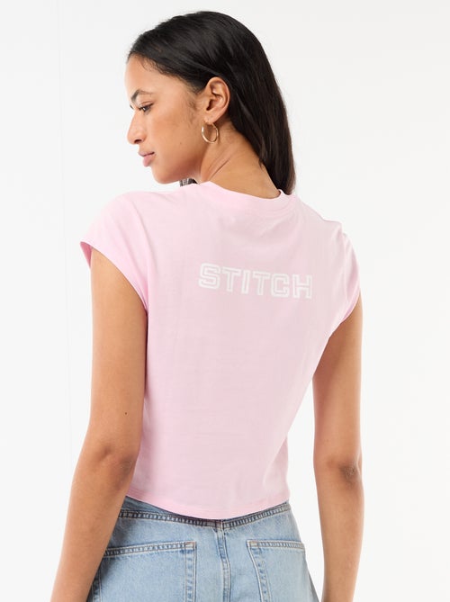 Tee-shirt 'Stitch' cropped 'Disney' - Kiabi