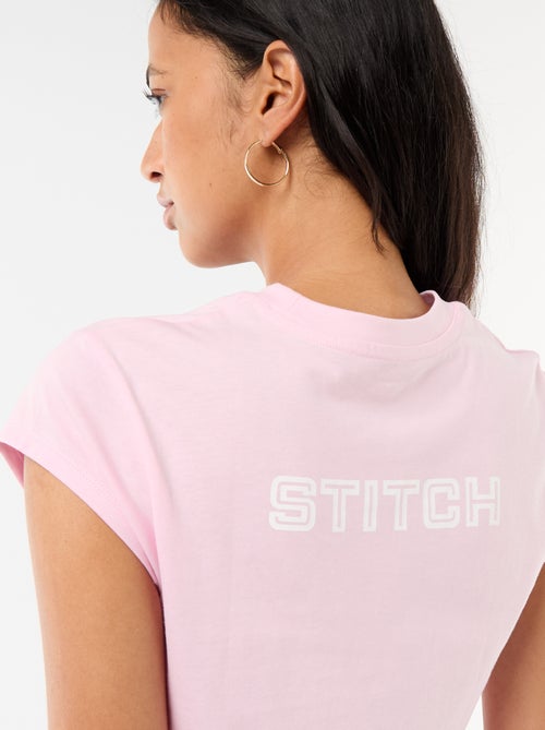 Tee-shirt 'Stitch' cropped 'Disney' - Kiabi