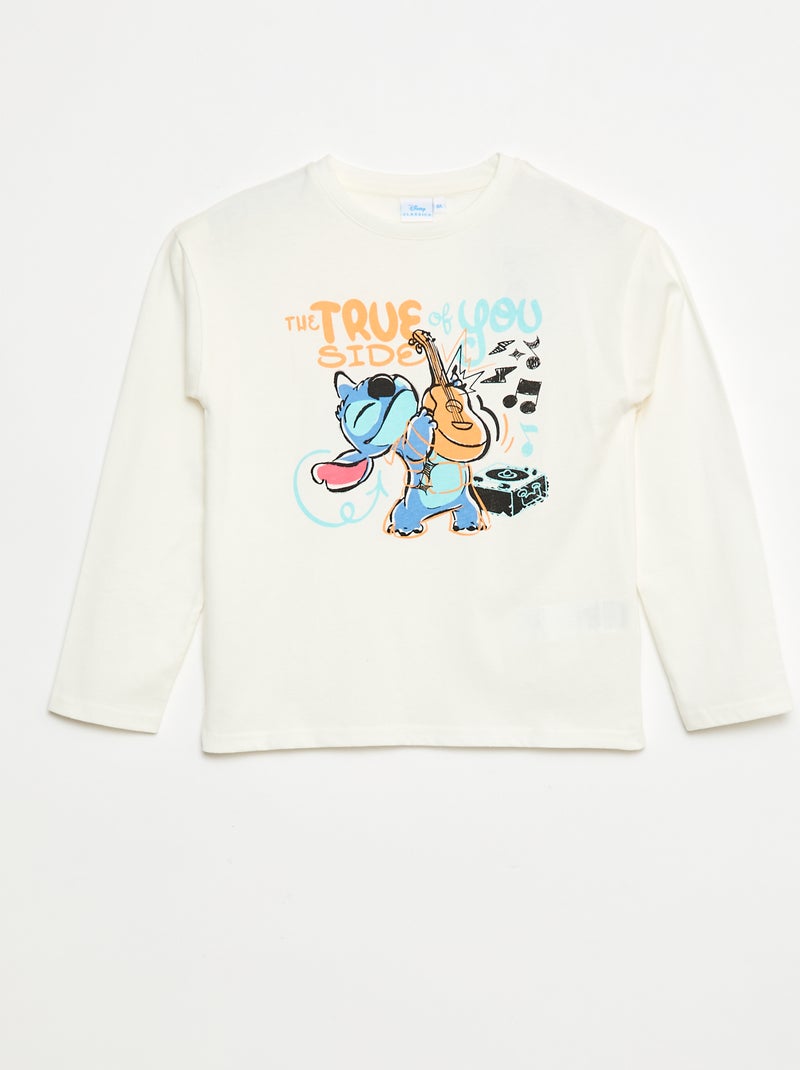 Tee-shirt 'Stitch' 'Disney' à manches longues Blanc - Kiabi