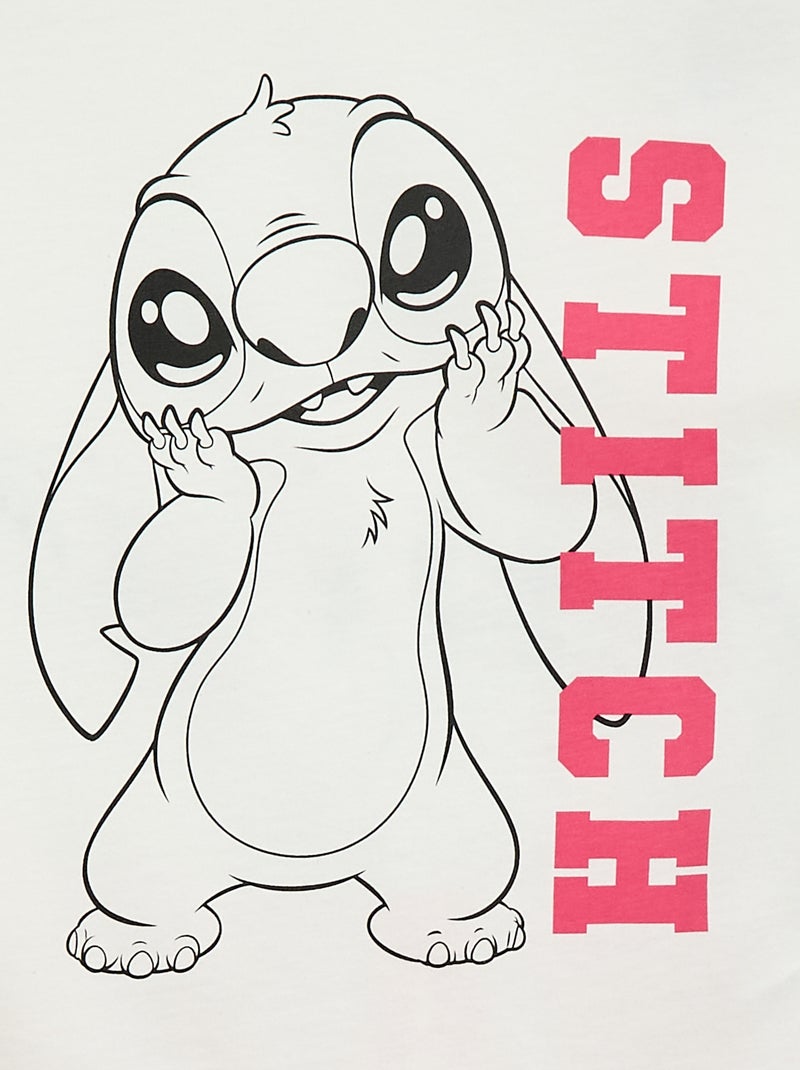 Tee-shirt 'Stitch' 'Disney' à manches longues Blanc - Kiabi