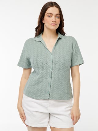 Tee-shirt style gilet en maille crochet