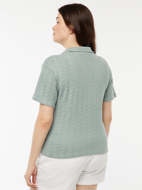 Tee-shirt style gilet en maille crochet - Kiabi