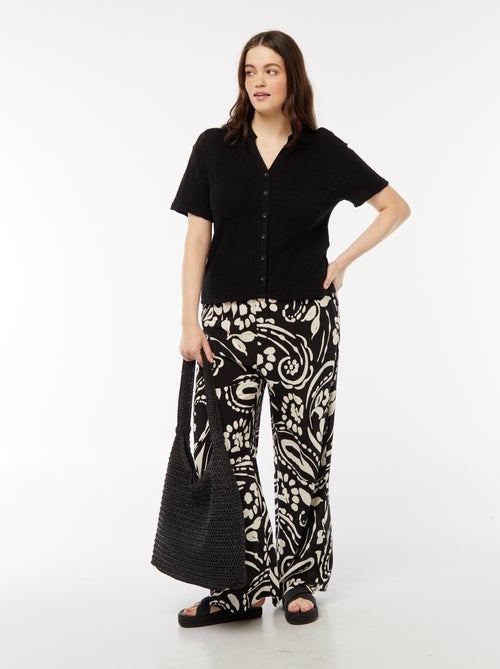 Tee-shirt style gilet en maille crochet - Kiabi