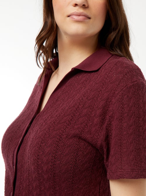 Tee-shirt style gilet en maille crochet - Kiabi