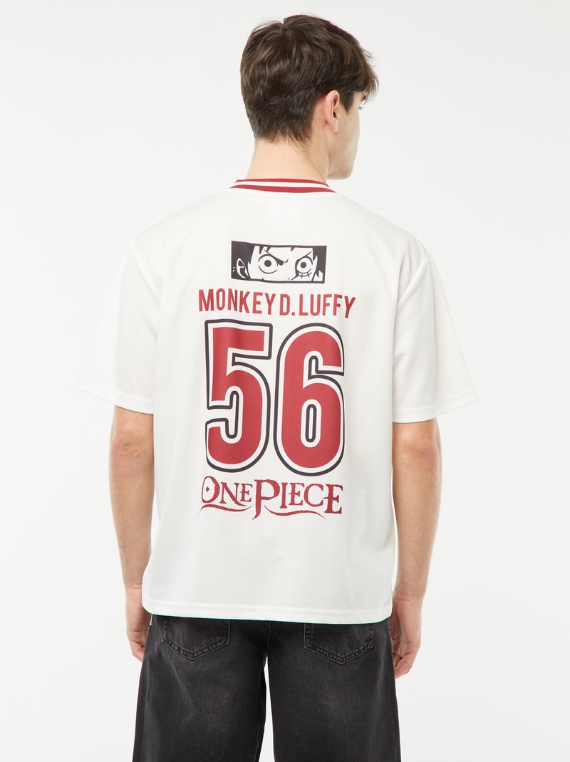 Tee-shirt style sport 'One Piece' Blanc/rouge - Kiabi