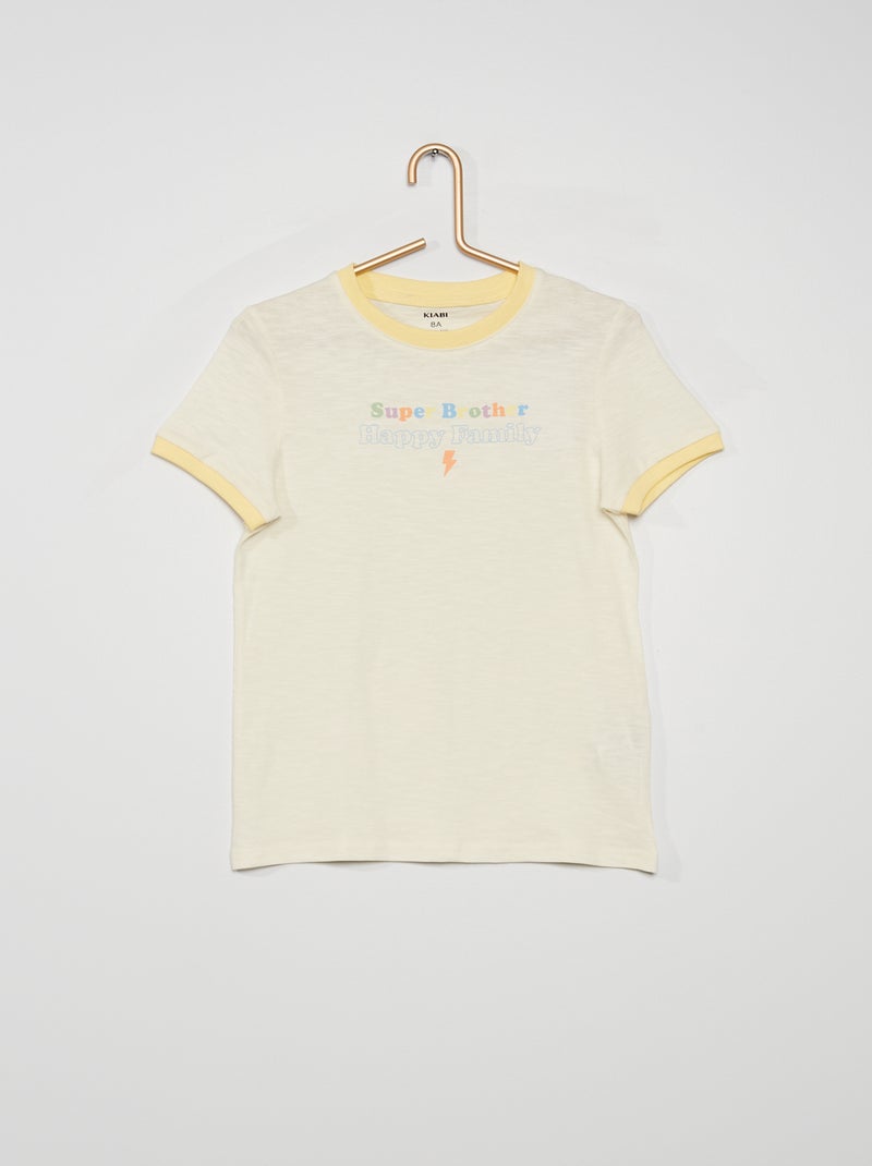 Tee-shirt 'Super Brother' blanc - Kiabi