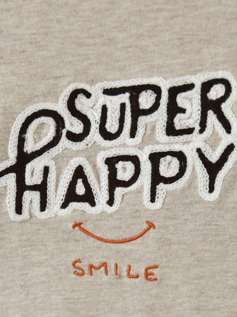 TEE SHIRT SUPER HAPPY DJIBRYL Beige - Kiabi