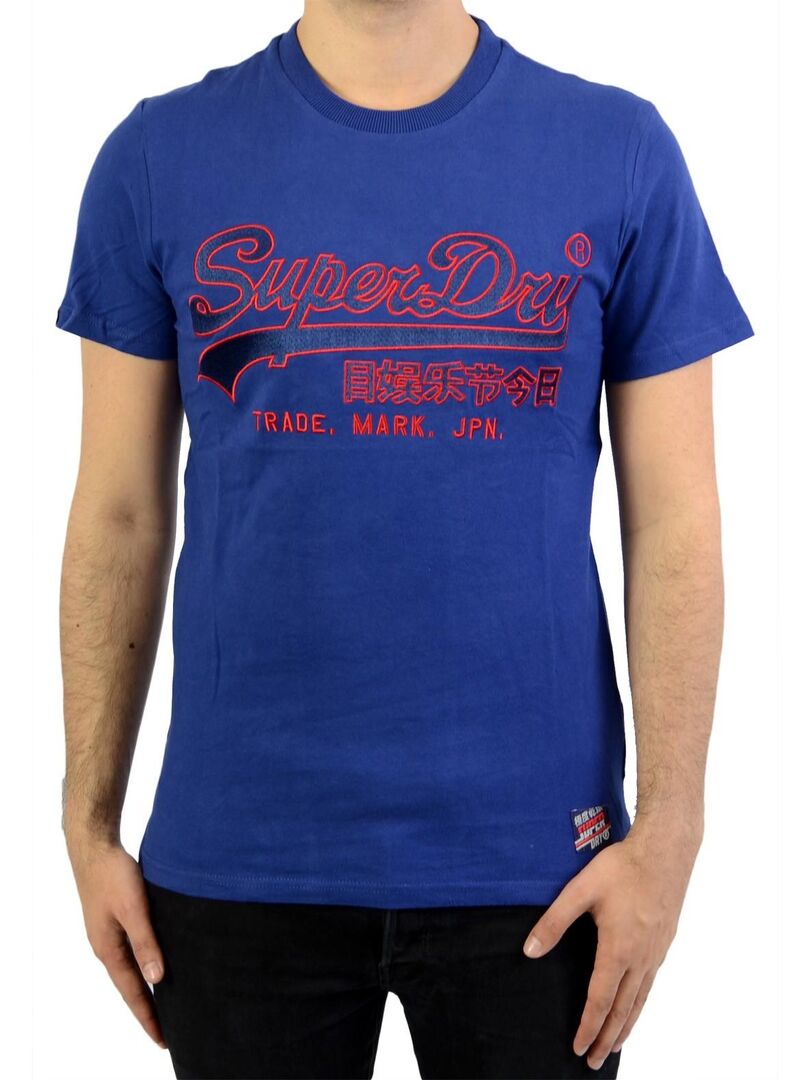 Tee-Shirt SuperDry Downhill Racer Applique Bleu - Kiabi