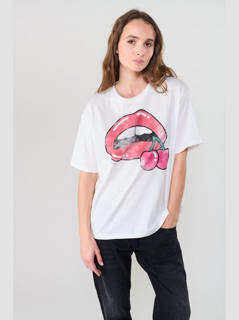 Tee-Shirt TAMITA 'Le Temps Des Cerises' Blanc - Kiabi