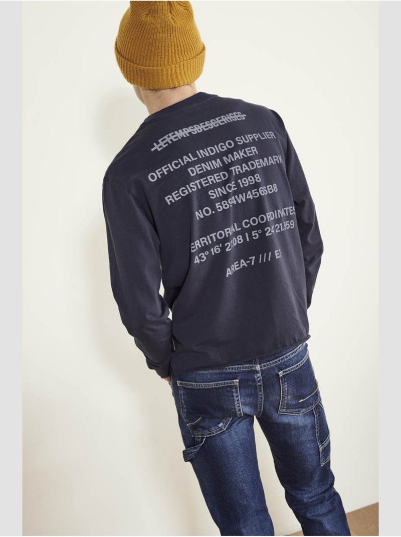 Tee-shirt tankibo 'le temps des cerises' Bleu - Kiabi