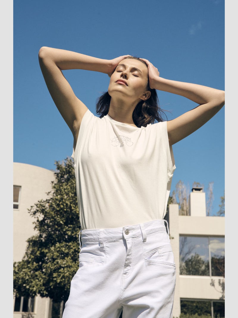Tee-Shirt TANYA 'Le Temps Des Cerises' Blanc - Kiabi