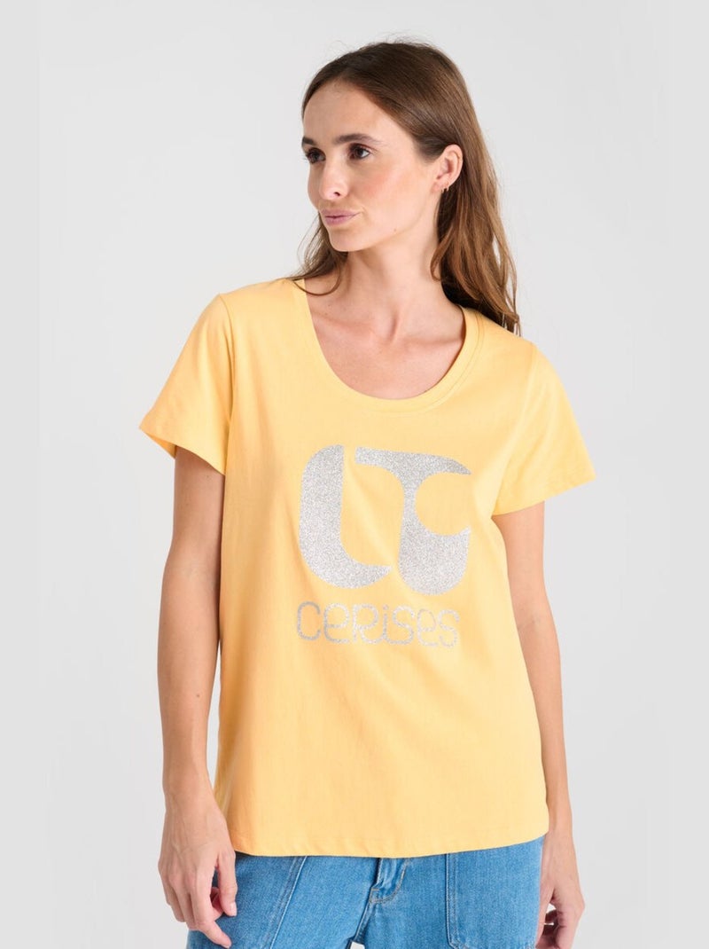 Tee-Shirt TAOLO 'Le Temps Des Cerises' Jaune - Kiabi