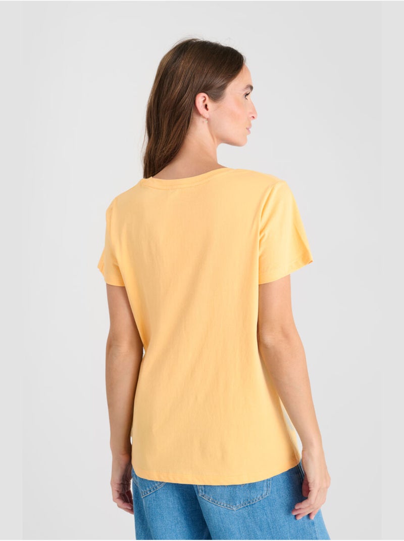 Tee-shirt taolo 'le temps des cerises' Jaune - Kiabi