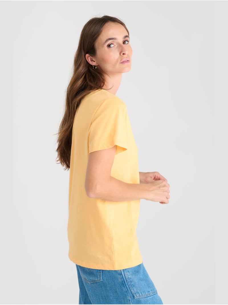 Tee-shirt taolo 'le temps des cerises' Jaune - Kiabi