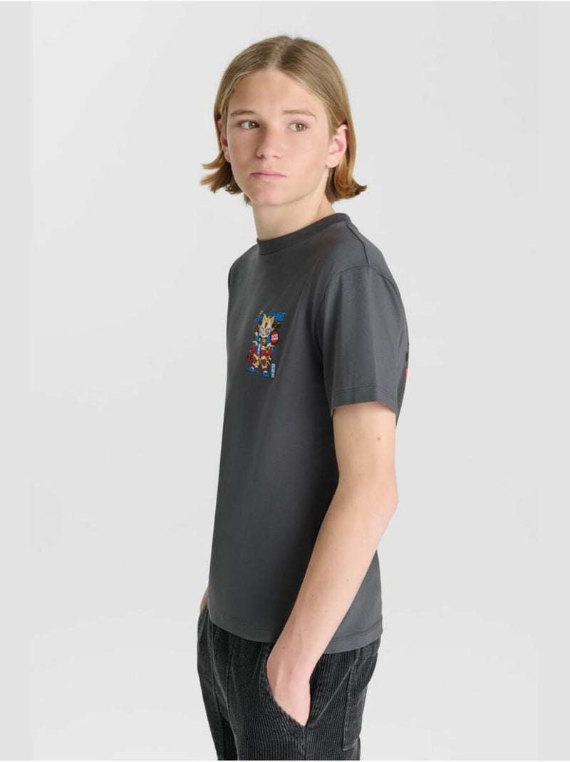 Tee-Shirt TEGABO 'Le Temps Des Cerises' Noir - Kiabi
