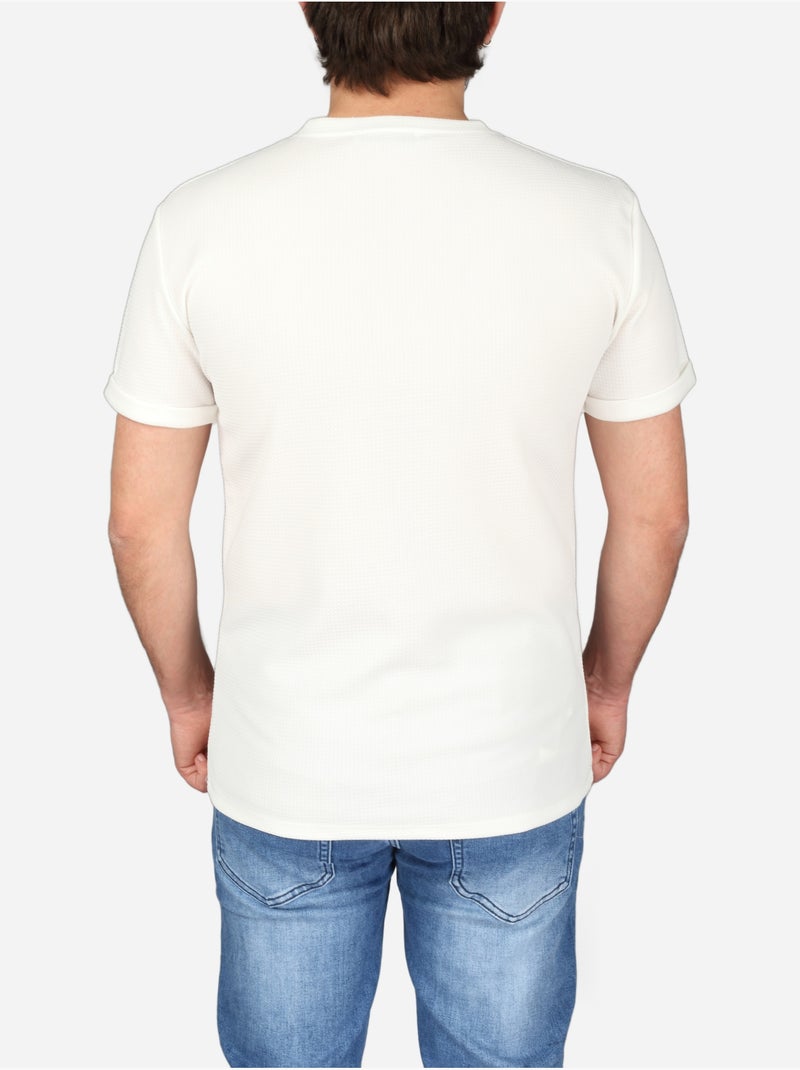 Tee Shirt texturé - Frilivin Blanc - Kiabi