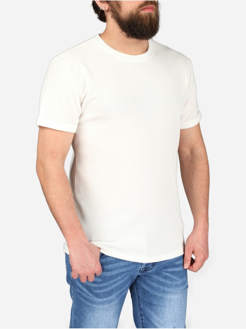 Tee Shirt texturé - Frilivin Blanc - Kiabi