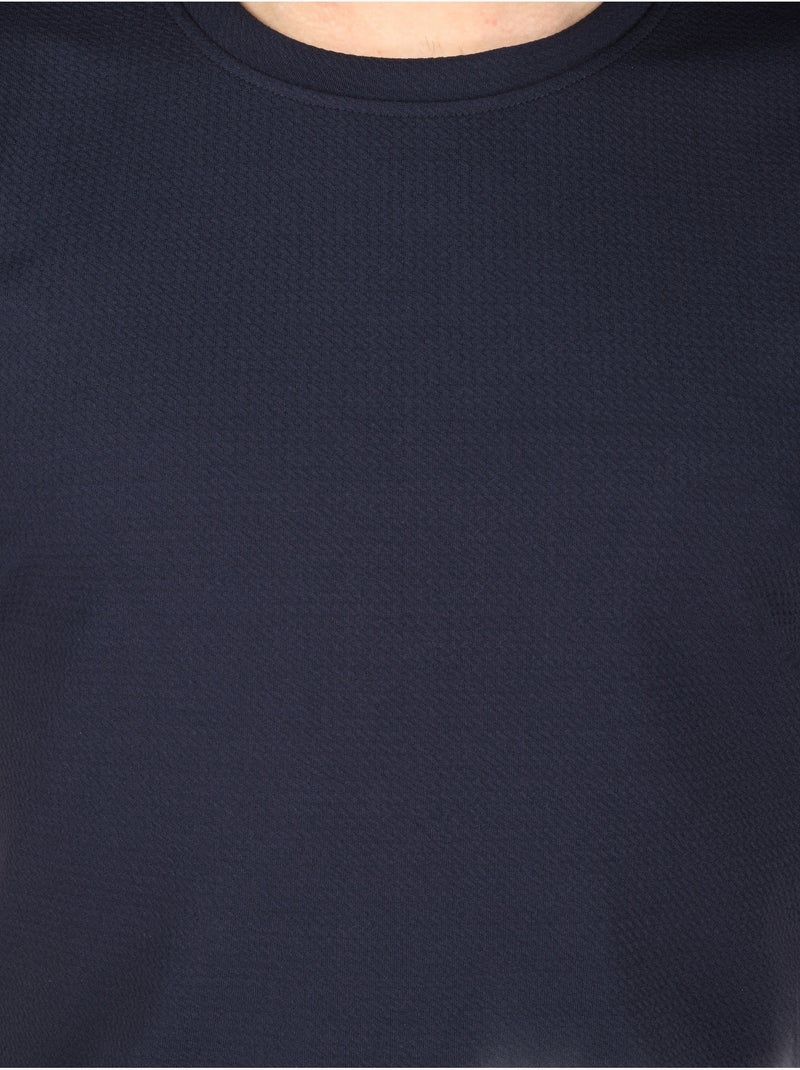 Tee Shirt texturé - Frilivin Bleu foncé - Kiabi