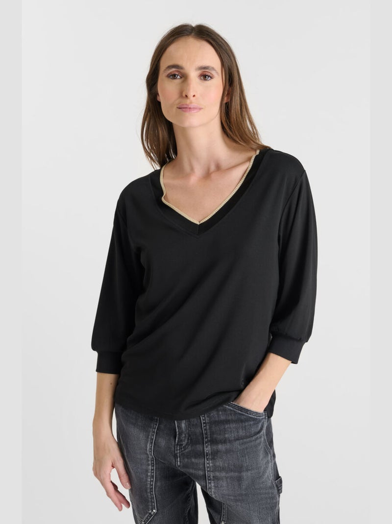 Tee-Shirt TICKA 'Le Temps Des Cerises' Noir - Kiabi