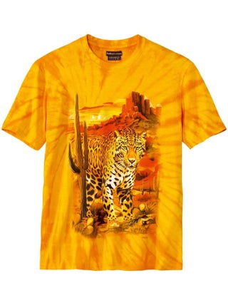 Tee-shirt Tie and Dye Imprimé Léopard   - ATLAS FOR MEN