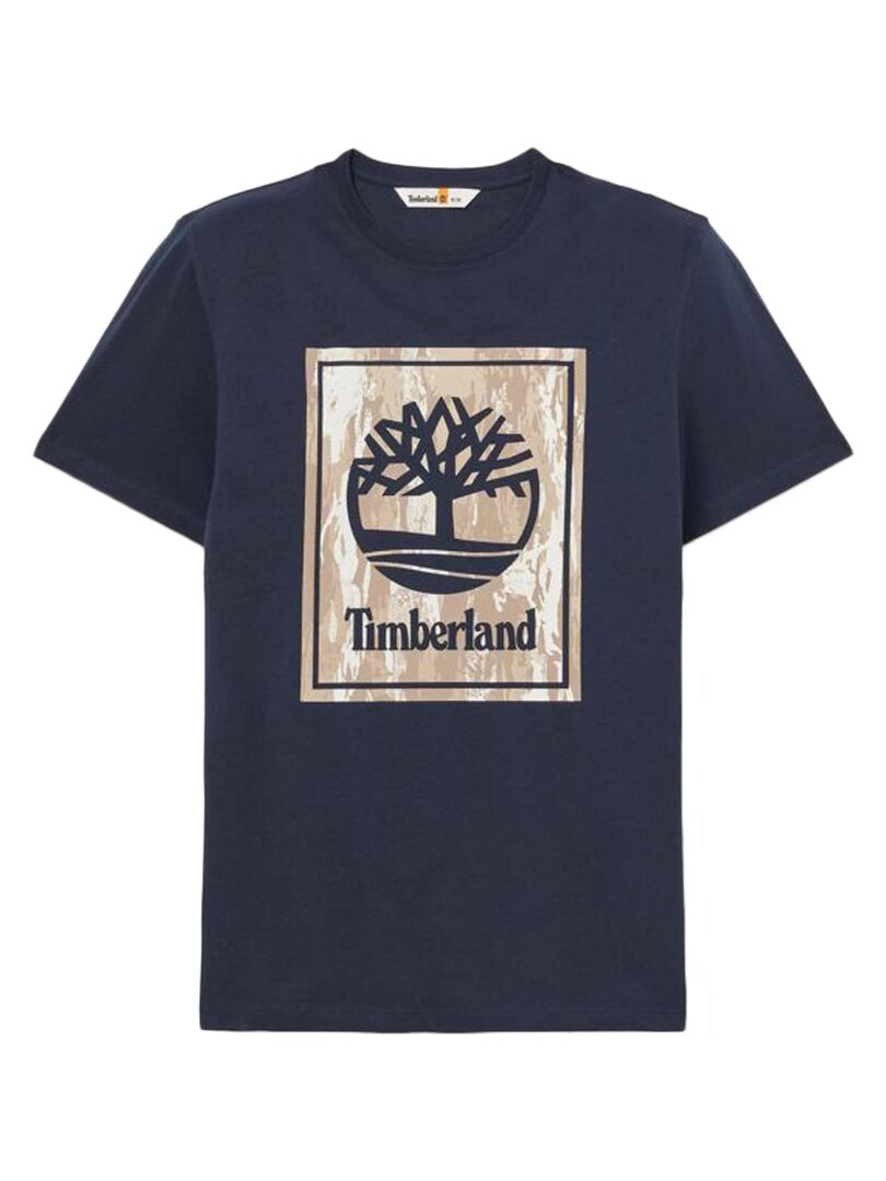 Tee Shirt Timberland Camo Short Sleeve Tee Bleu - Kiabi