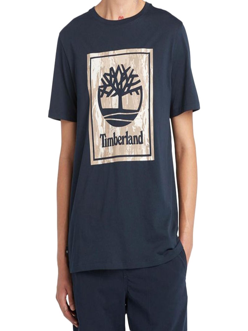 Tee Shirt Timberland Camo Short Sleeve Tee Bleu - Kiabi