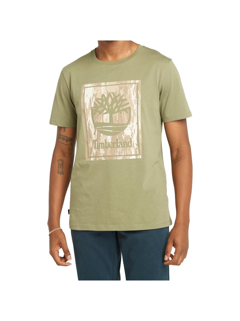 Tee Shirt Timberland Camo Short Sleeve Tee Vert - Kiabi