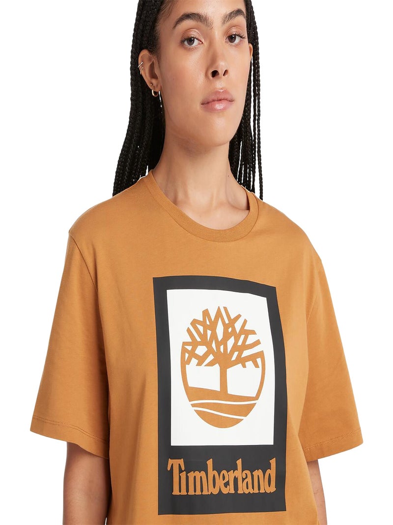 Tee Shirt Timberland Colored Short Sleeve Noir Marron - Kiabi