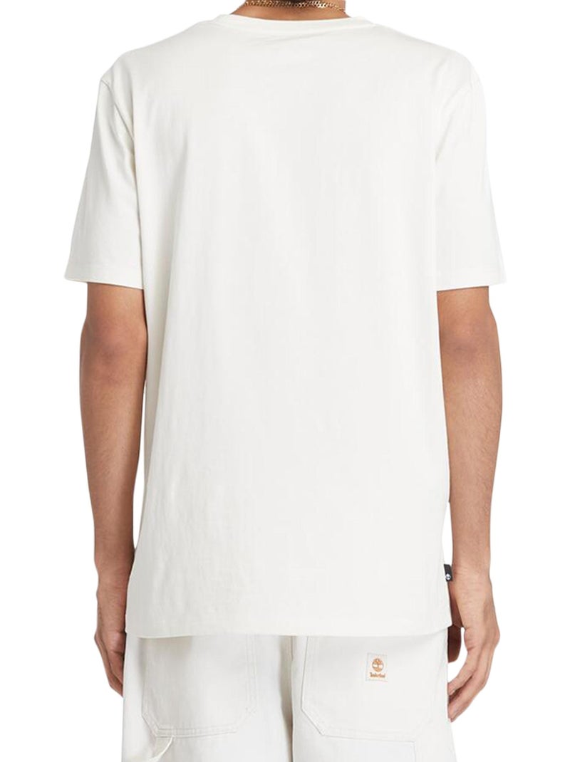 Tee Shirt Timberland Linear Logo Short Sleev Blanc - Kiabi