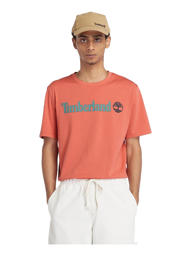 Tee Shirt Timberland Linear Logo Short Sleev Orange - Kiabi