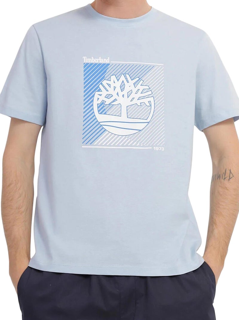 Tee Shirt Timberland SS Logo Graphic Bleu - Kiabi