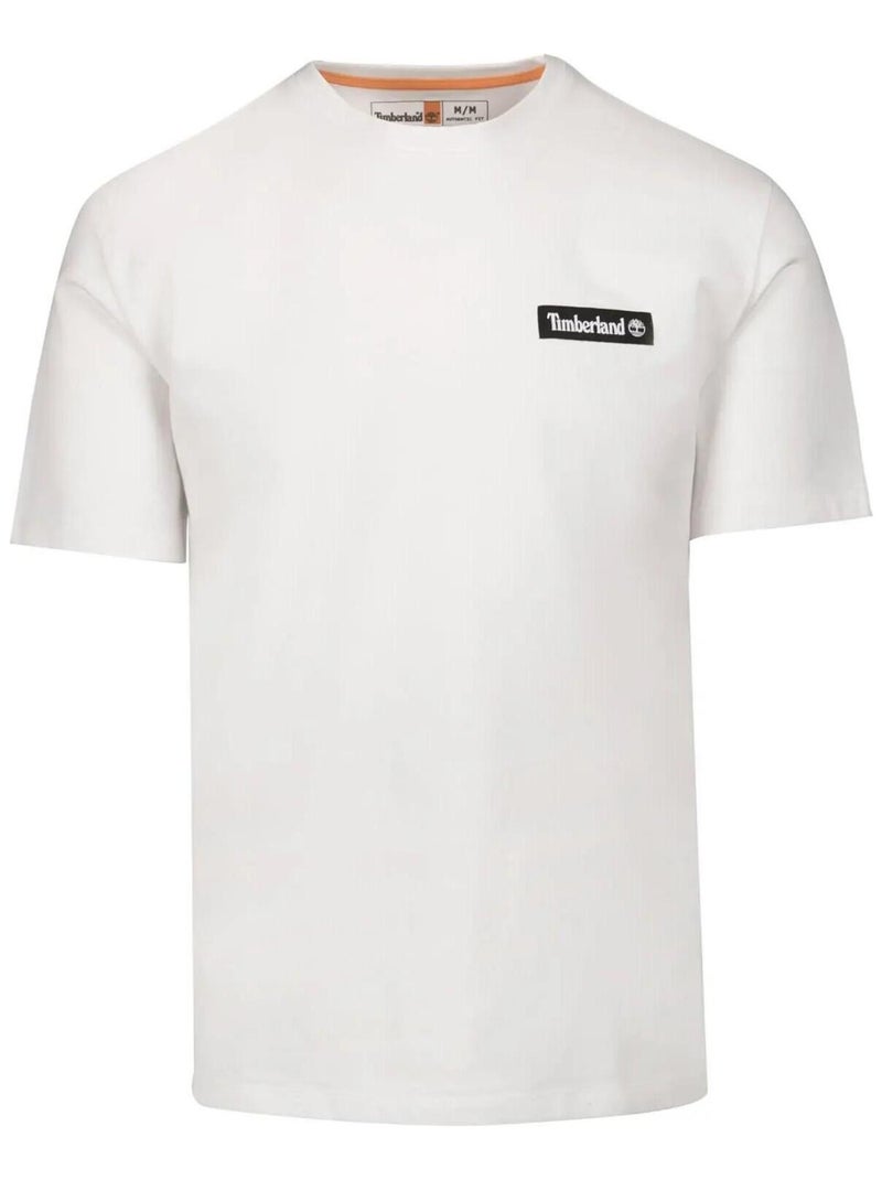 Tee Shirt Timberland SS Woven Badge Blanc - Kiabi