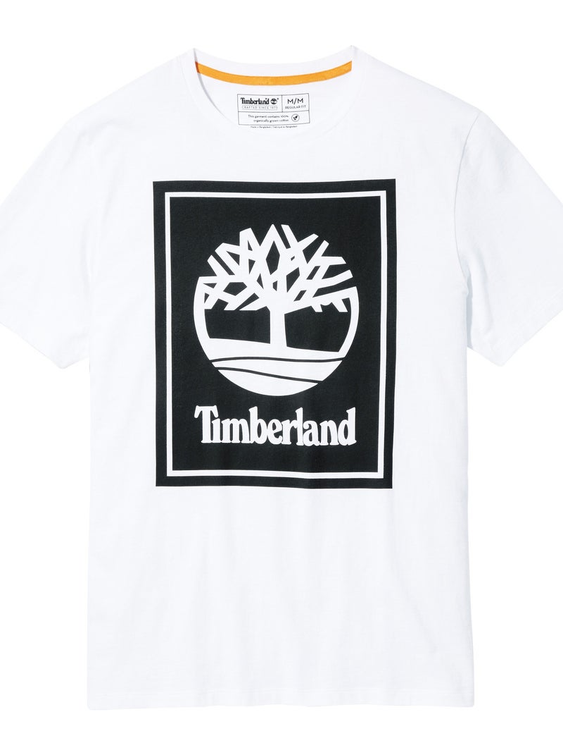 Tee-Shirt Timberland Stack Logo Blanc - Kiabi