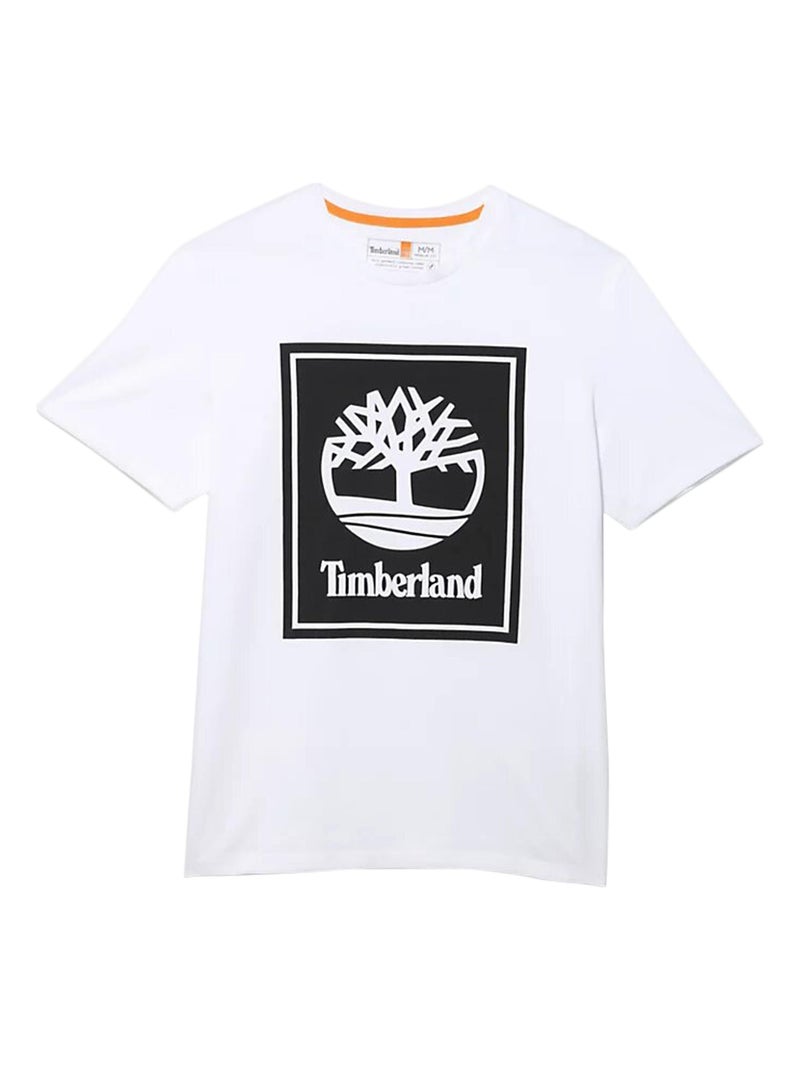 Tee Shirt Timberland Stack Logo Blanc - Kiabi