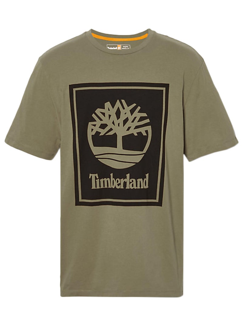 Tee Shirt Timberland Stack Logo Kaki - Kiabi
