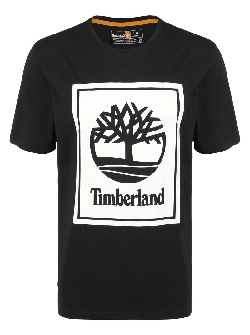 Tee Shirt Timberland Stack Logo Noir - Kiabi