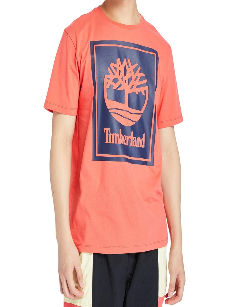 Tee-Shirt Timberland Stack Logo Orange - Kiabi