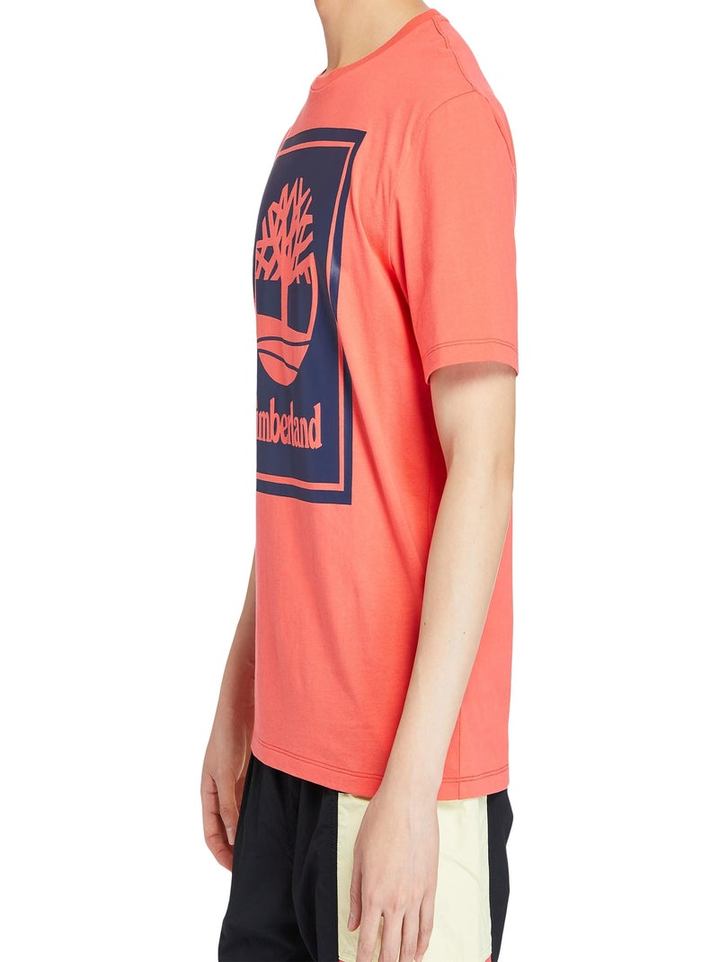 Tee-Shirt Timberland Stack Logo Orange - Kiabi