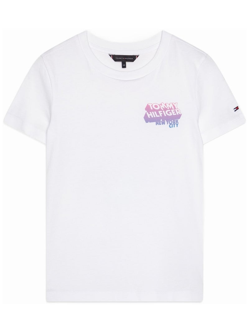 Tee Shirt Tommy Hilfiger Grafitti raised print unisex Blanc - Kiabi