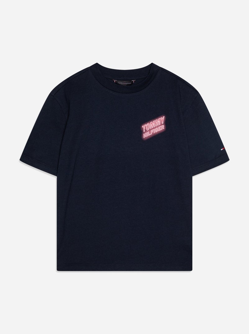 Tee Shirt Tommy Hilfiger Neon graphic unisex Bleu - Kiabi