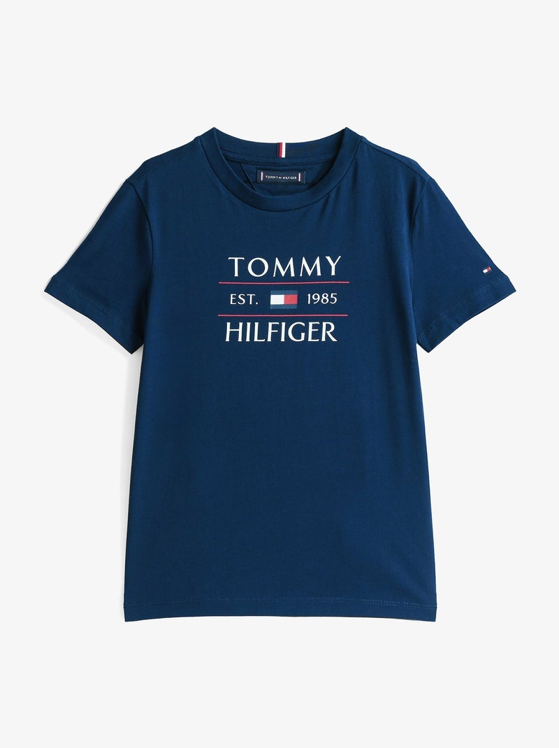 Tee Shirt Tommy Hilfiger Tommy Flag Hil Bleu - Kiabi