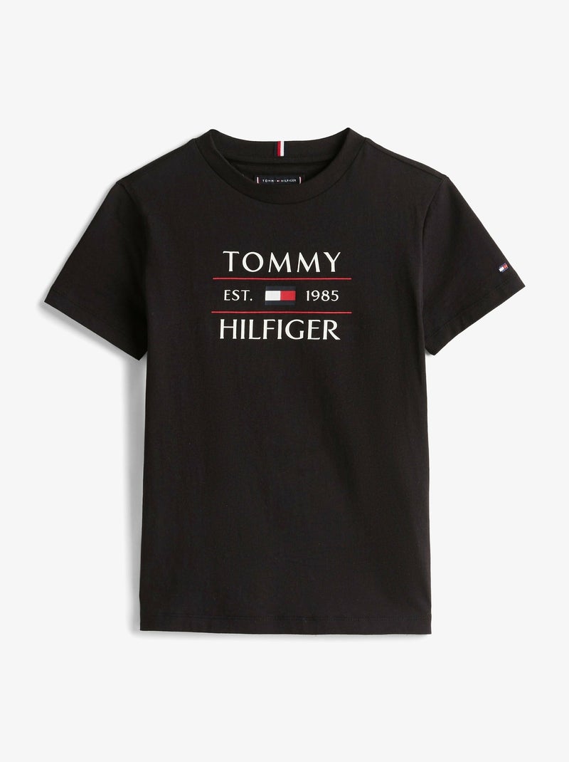 Tee Shirt Tommy Hilfiger Tommy Flag Hil Noir - Kiabi