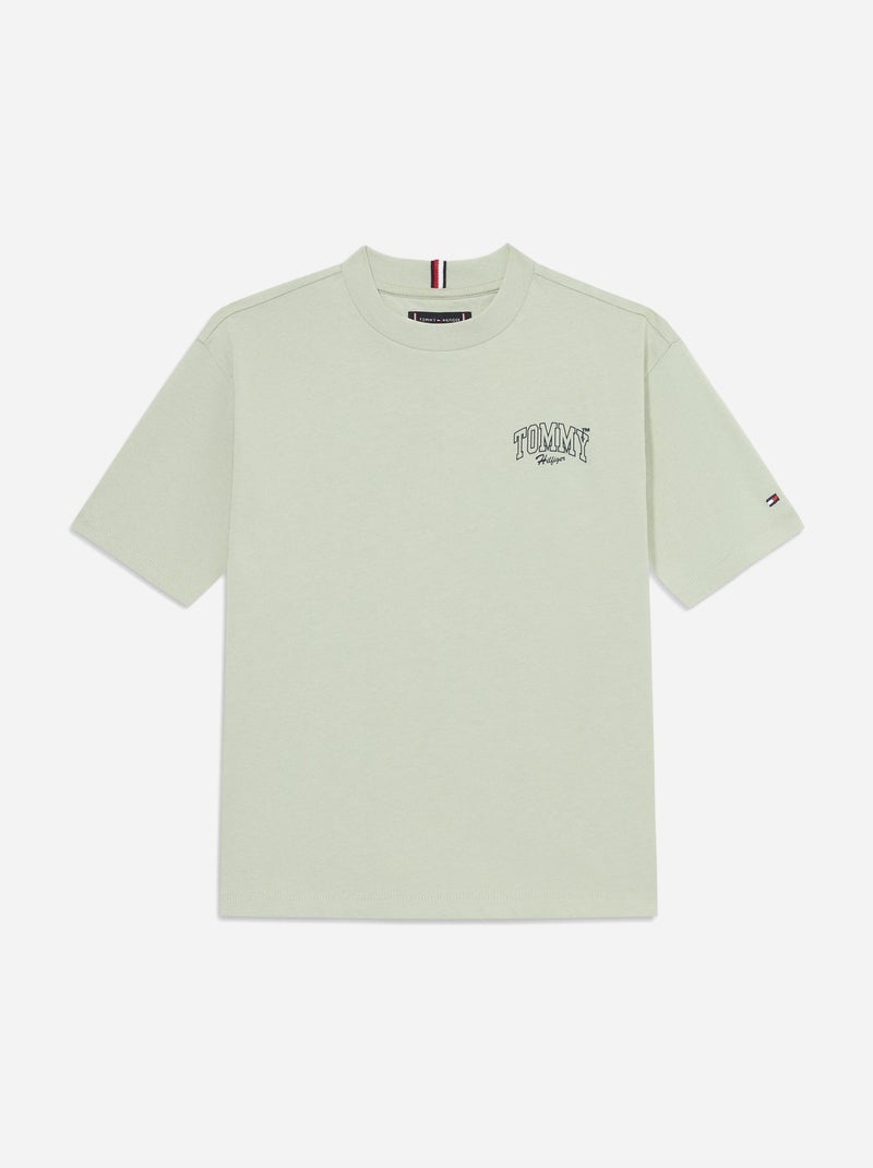 Tee Shirt Tommy Hilfiger Varsity graphic unisex Vert - Kiabi