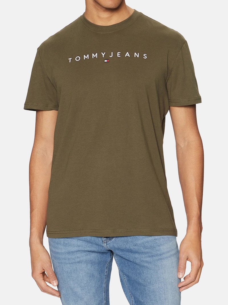 Tee Shirt Tommy jeans manches courtes Kaki - Kiabi