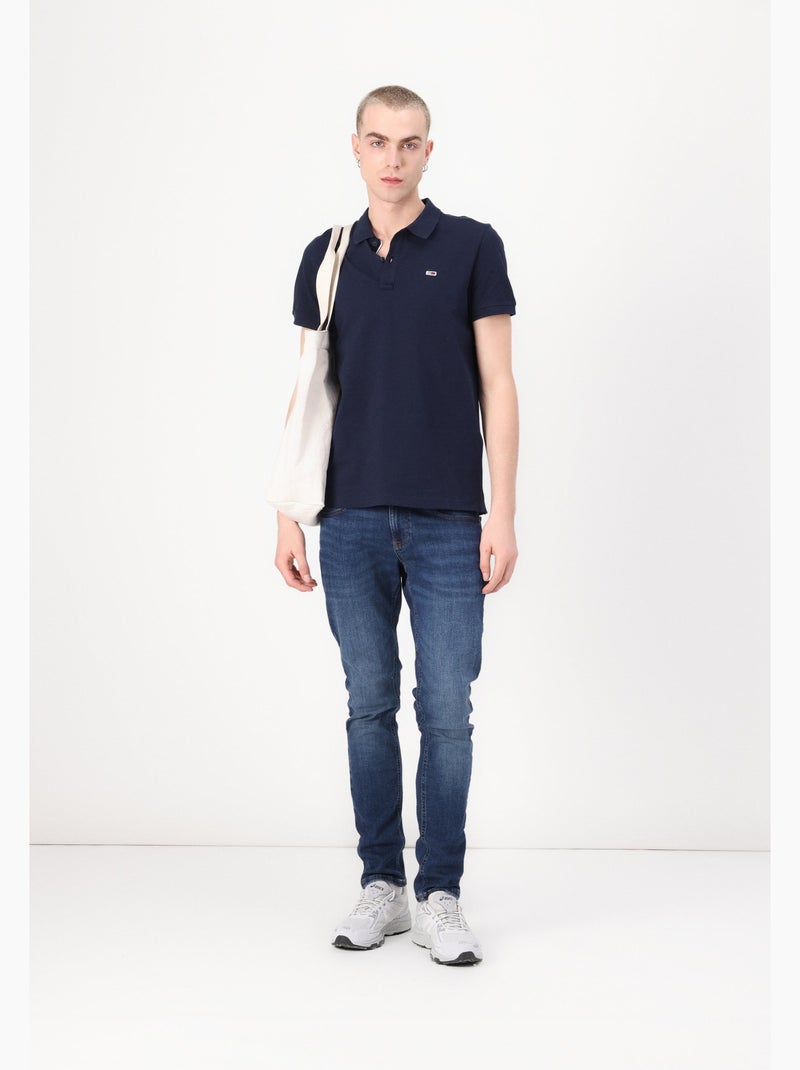Tee Shirt Tommy jeans Placket Bleu - Kiabi
