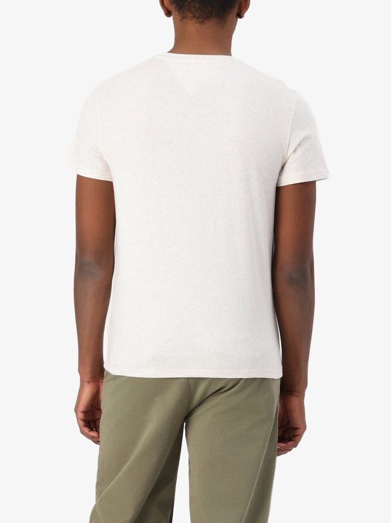 Tee Shirt Tommy jeans Slim Entry Blanc cassé - Kiabi