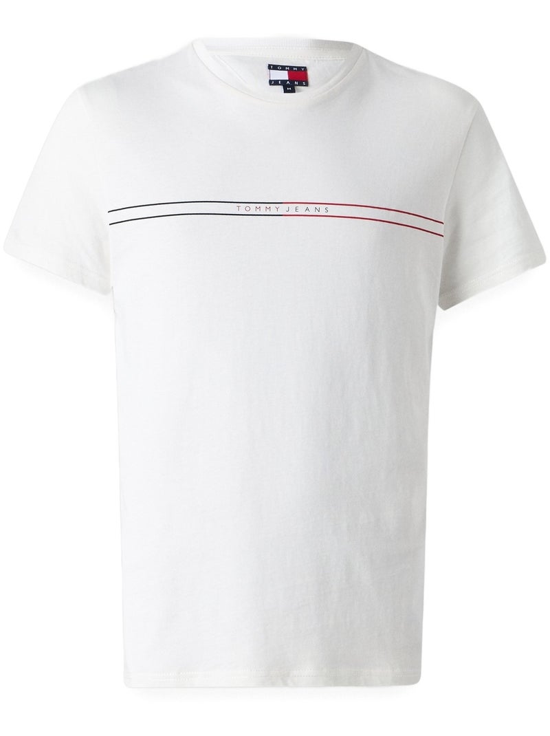 Tee Shirt Tommy jeans Slim Entry Ecru - Kiabi